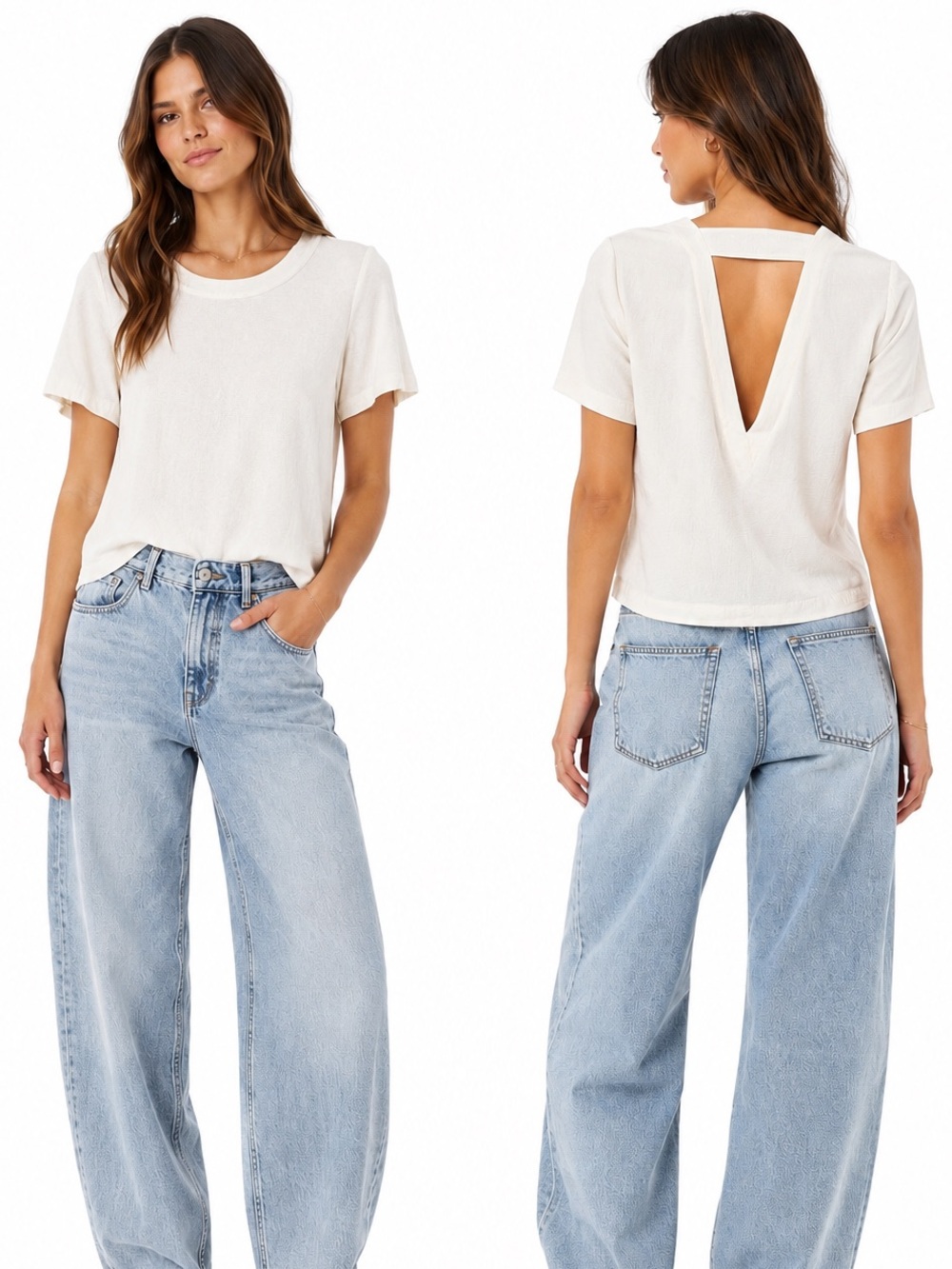 A.L.C. Open Back Textured Top Sz 0 Quiet Luxury Minimalist Coastal Romantic Chic